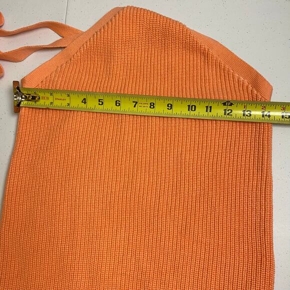 J. Crew Women's Cashmere Blend Melon Orange Halter Sweater Tank Size M - Picture 6 of 9